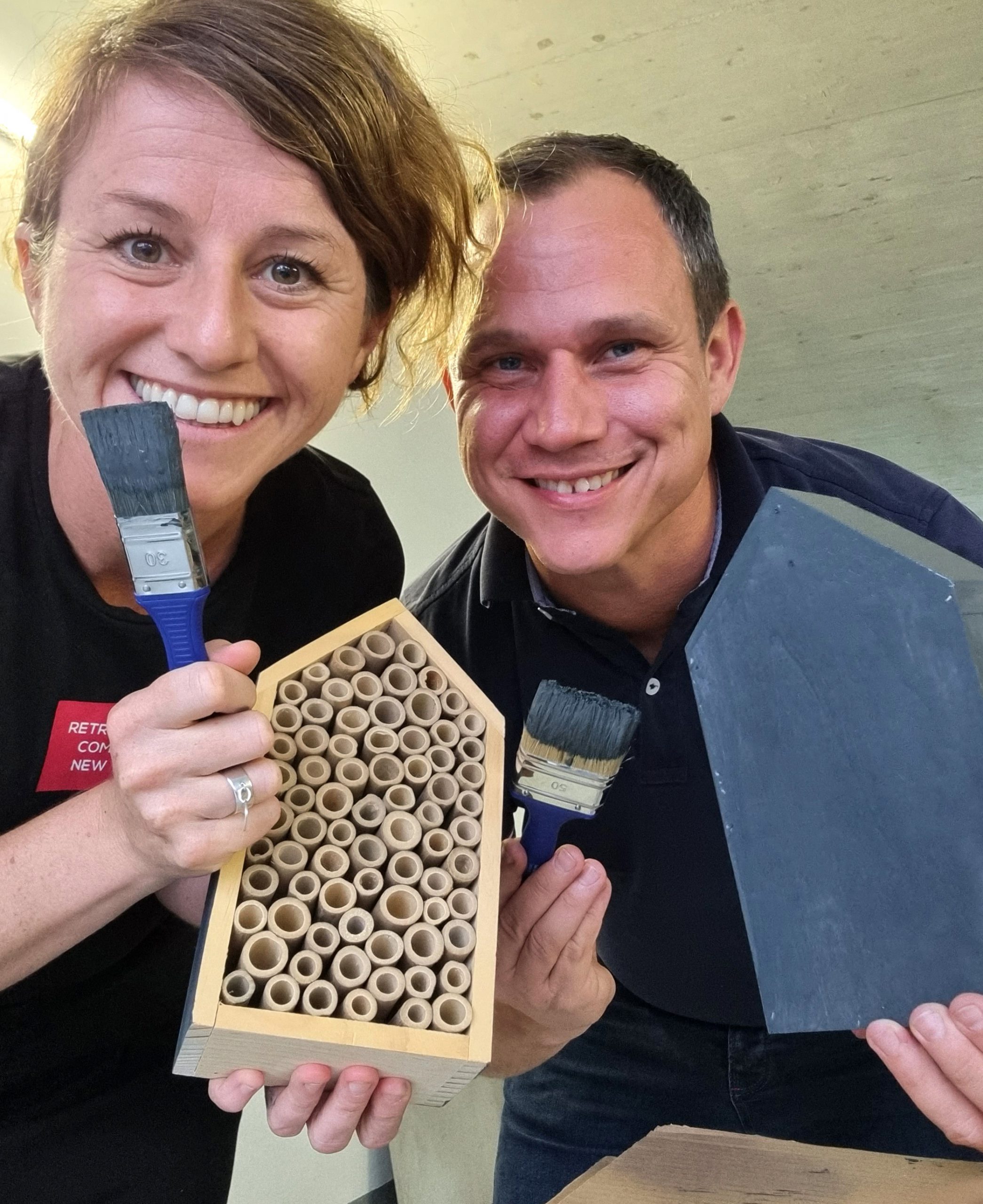 Lustiges Bienenhotelbasteln